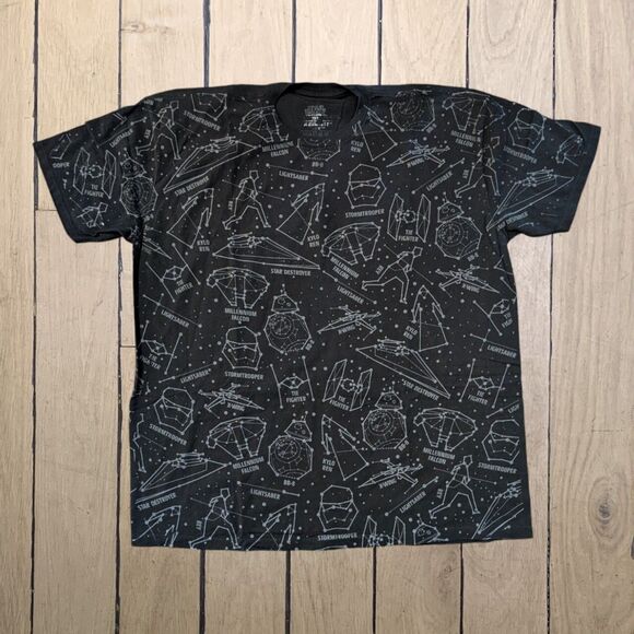 Star Wars AOP Galactic Nights Galaxy Constellation XXL Shirt - Picture 1 of 7